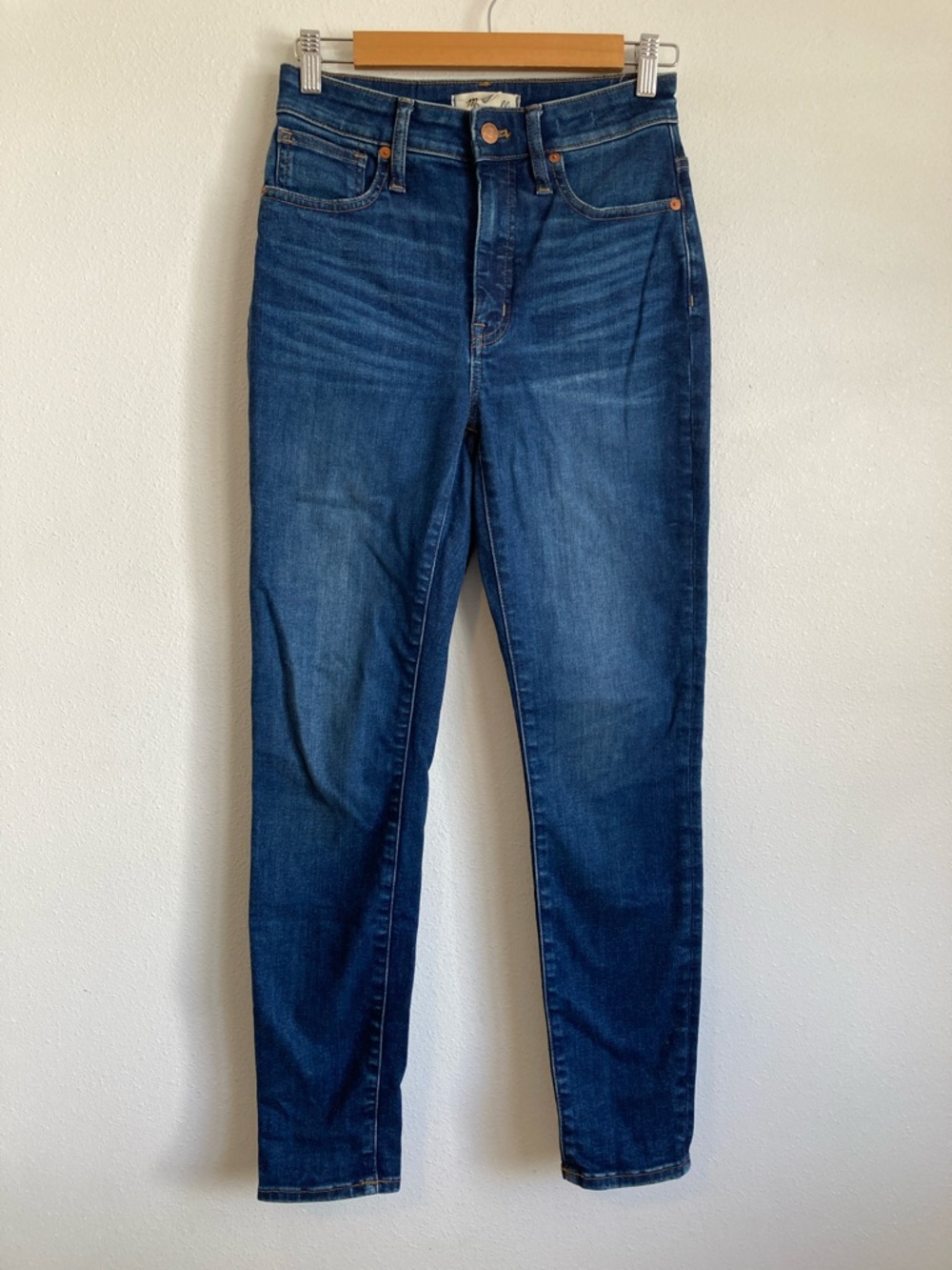 Madewell Curvy High Rise Skinny Jeans Size 26 Dark Blue Wash